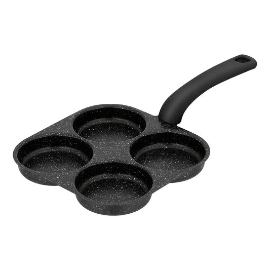 1pc Medical Stone Four-hole Omelette Pot Household Non-stick Flats-bottomed Egg Dumpling Pot Breakfast Egg Burger Frying Pan