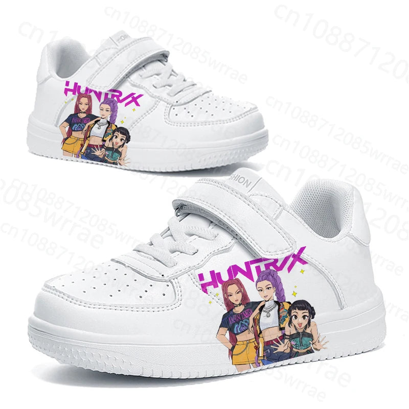 2025 New KPop Demon Hunters children girl shoes High quality genuine leather running Youth student casual sports shoes