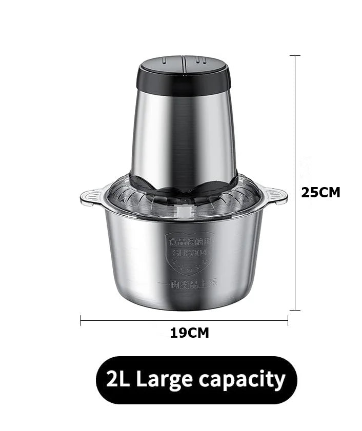Household 304 Electric Meat Grinder Multi-functional High-power Four-blade Meat Filling Mixer Electric Food Processor