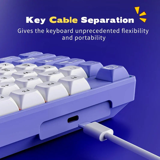 Ajazz AK870MC Wired Mechanical Gaming Keyboard 75% Layout Hot Swap Keyboards 87 Keys Red Brown Switch for Laptop Desktop PC