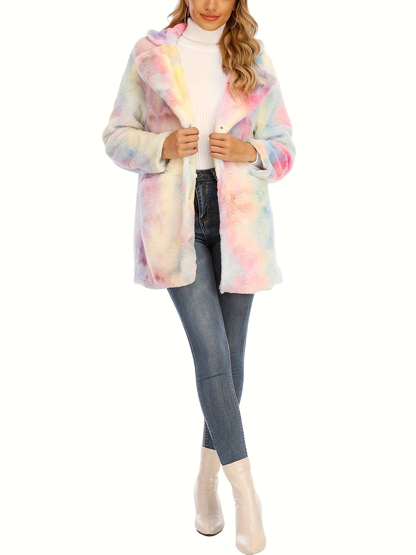 Winter Warm Plush Loose Coat, Casual Long Sleeve Fashion Teddy Outerwear, Women's Clothing