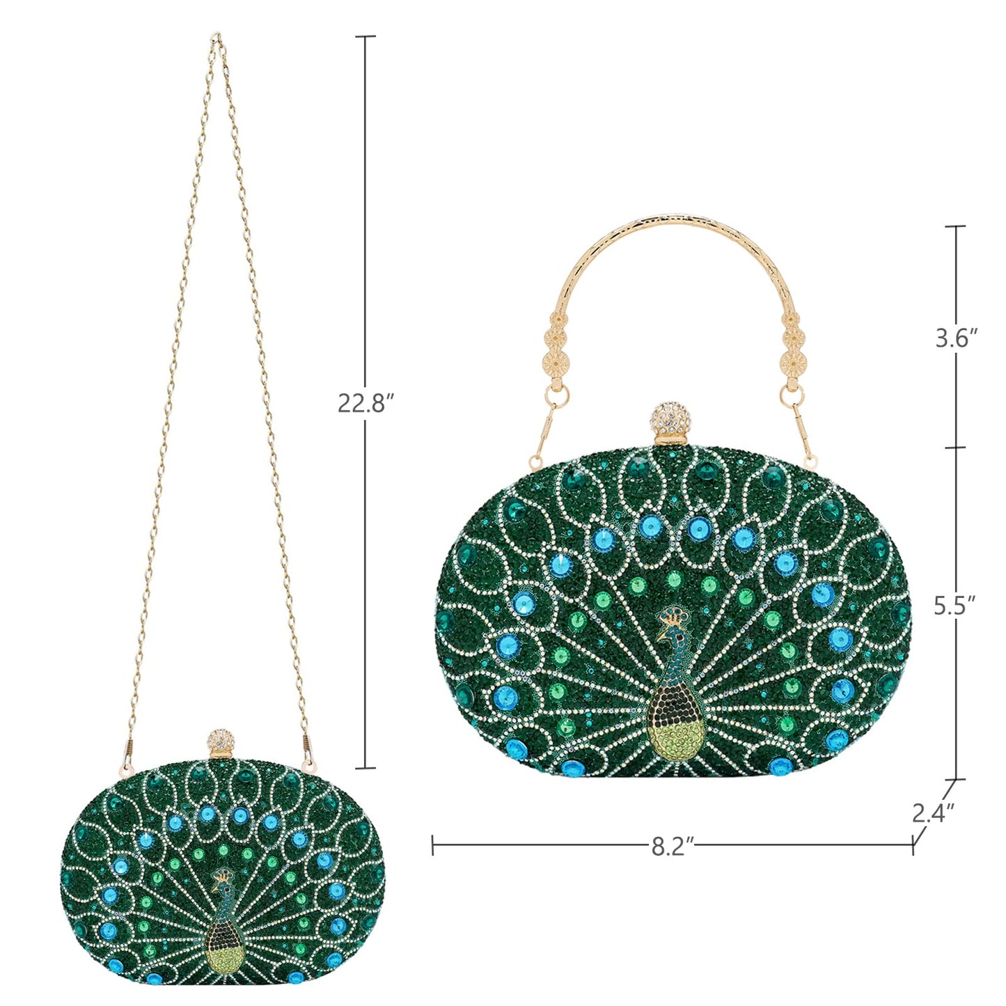 Clutch Purses For Women Rhinestone Evening Bag Sparkly Handbags Ladies Formal Occasion Wedding Party Cocktail Prom Shoulder Bags