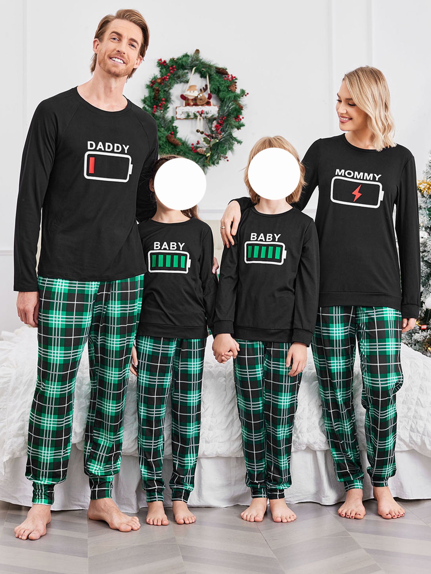 ELESOL Christmas Pajama Sets for Adults - Festive Long Sleeve Pajama Pants and Top Set with Pocket, Polyester 95%, Spandex 5%, Casual Style, Round Neck, Pullover, Cozy Winter Sleepwear for Couples and Family