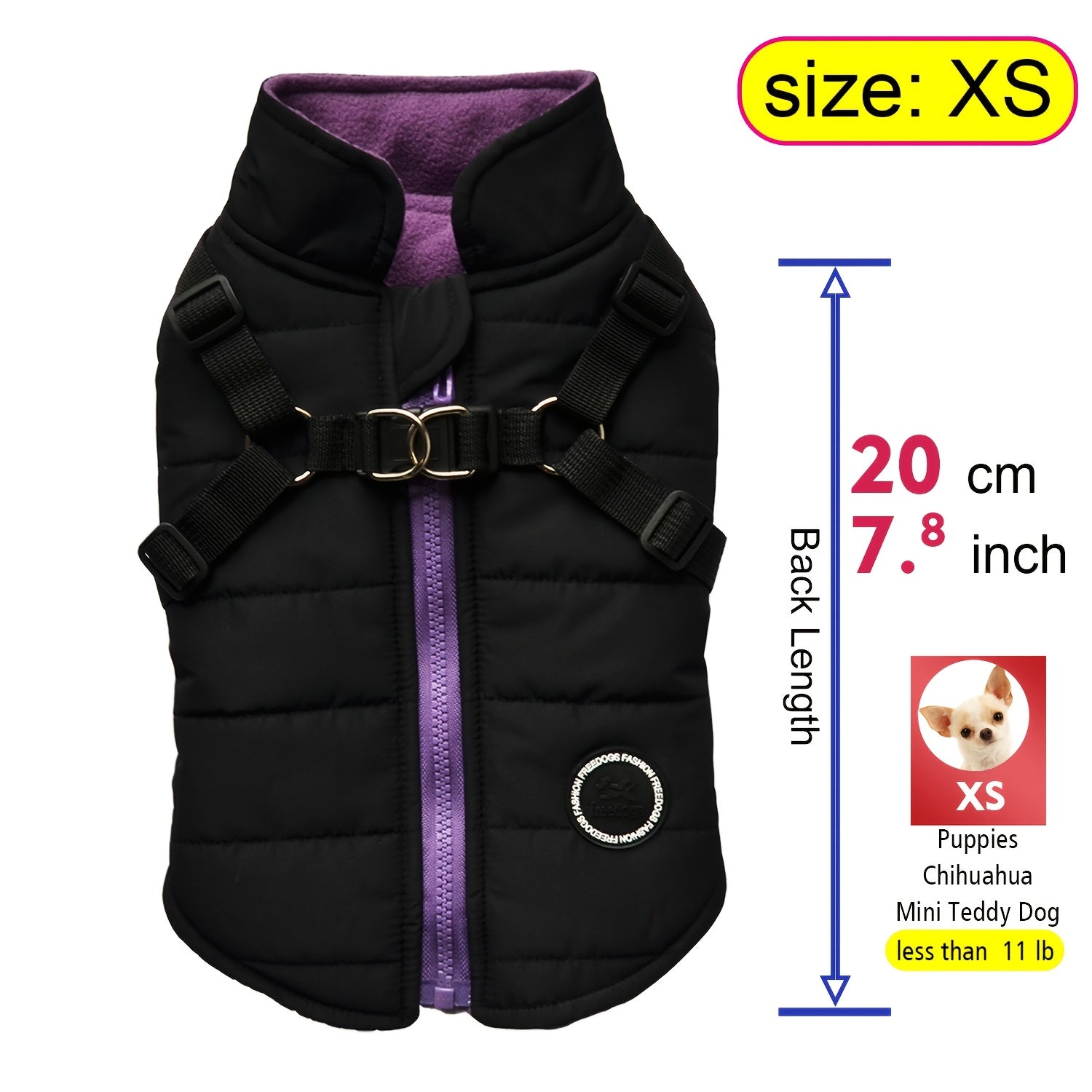 Warm Padded Dog Vest with Harness for Small and Medium Dogs - Red Coat for Extra Comfort and Security Christmas Gift