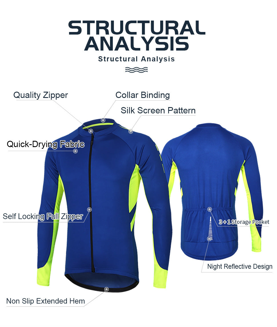 Quick-drying Breathable Men's Cycling Jersey with Pocket and Zipper