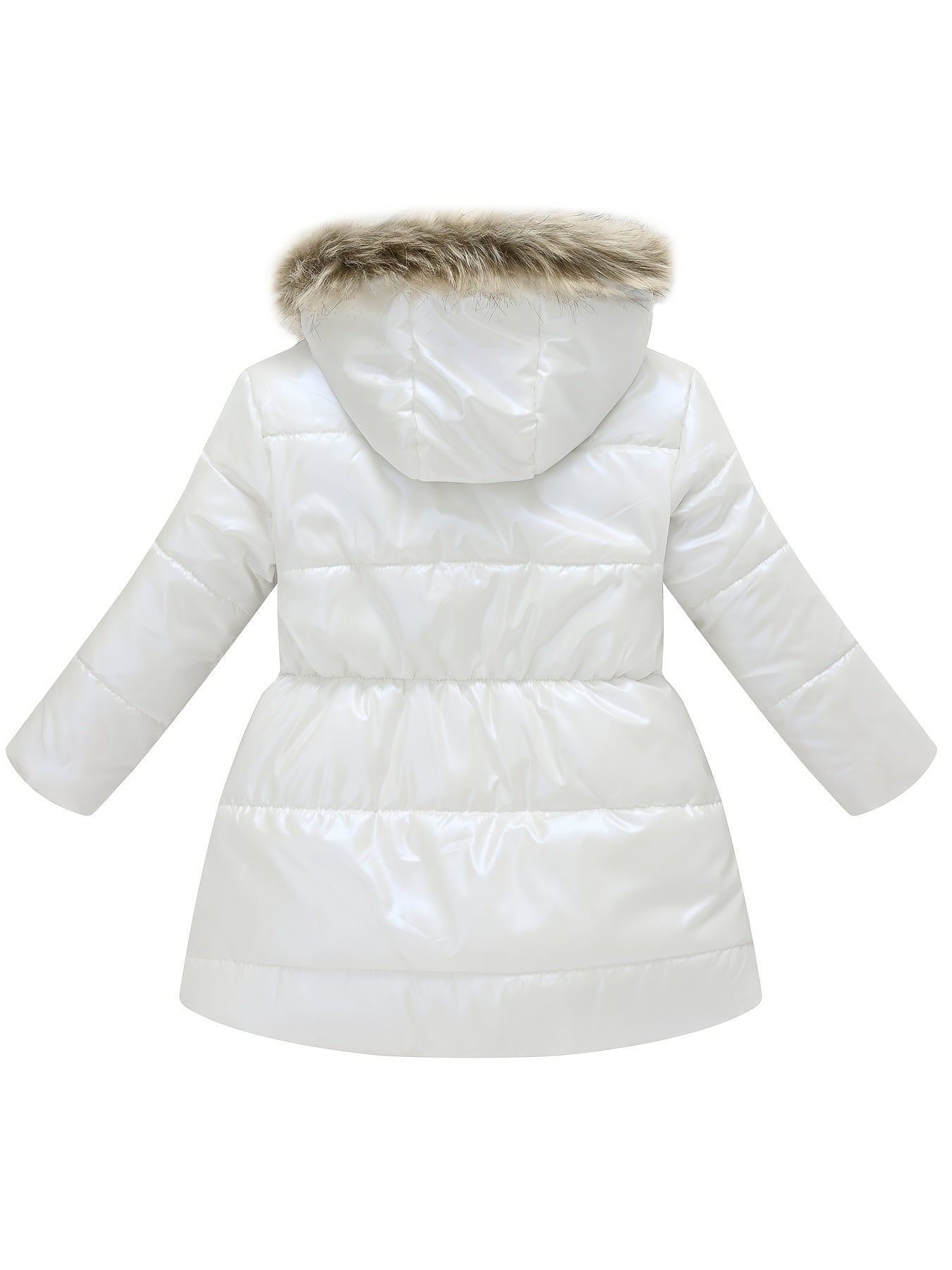 Children's Winter New Style Thickened Glossy Hooded Jacket for Boys and Girls, Mid-Length