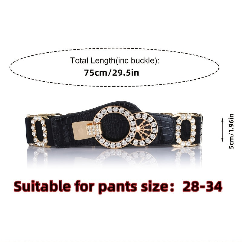 Women's Waist Belt Stretch Belt Women's Loose Elastic Belt Rhinestone Belt For Women