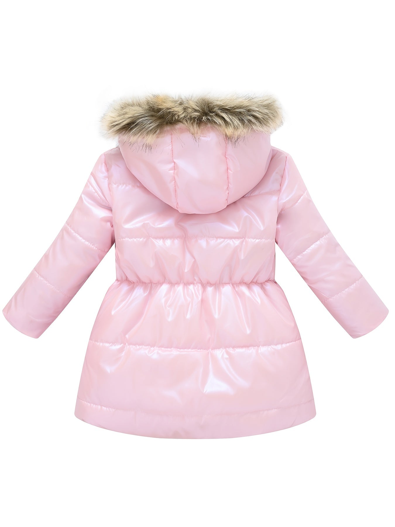 Children's Winter New Style Thickened Glossy Hooded Jacket for Boys and Girls, Mid-Length