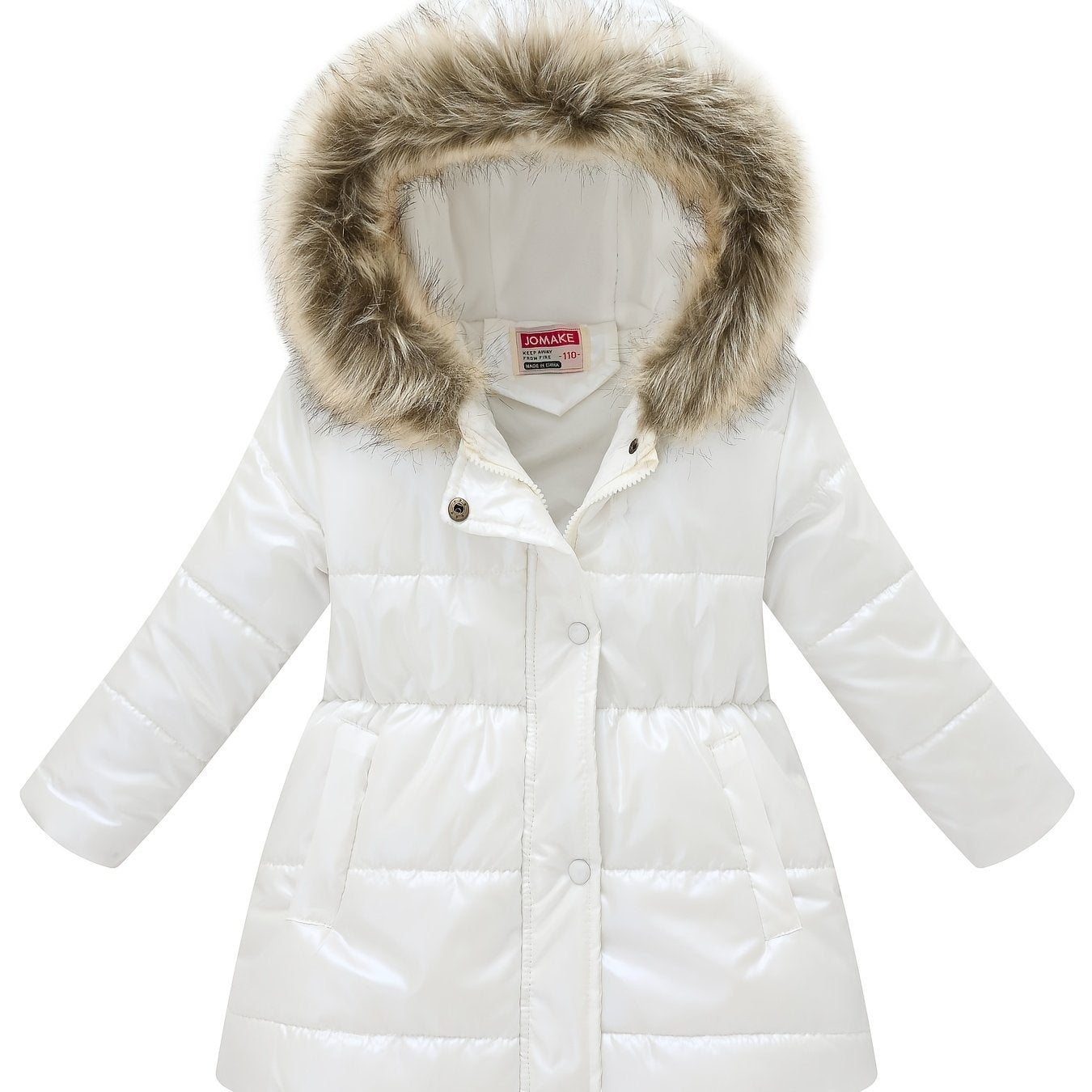 Children's Winter New Style Thickened Glossy Hooded Jacket for Boys and Girls, Mid-Length