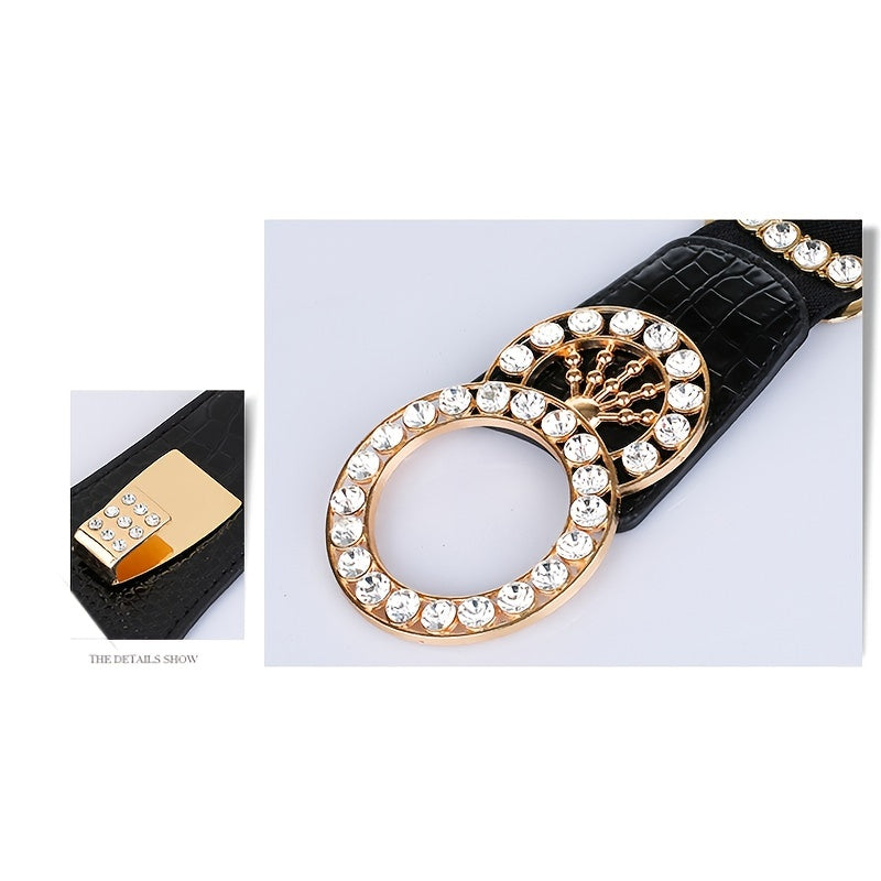 Women's Waist Belt Stretch Belt Women's Loose Elastic Belt Rhinestone Belt For Women
