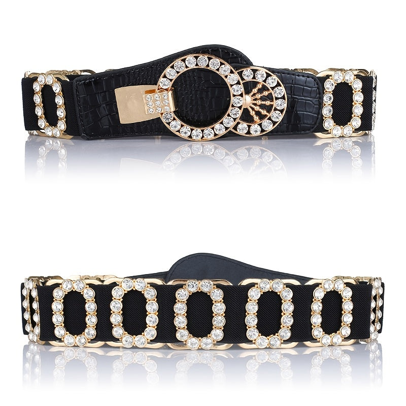Women's Waist Belt Stretch Belt Women's Loose Elastic Belt Rhinestone Belt For Women