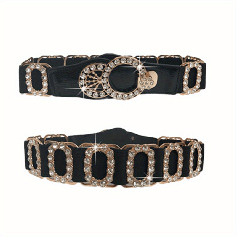 Women's Waist Belt Stretch Belt Women's Loose Elastic Belt Rhinestone Belt For Women
