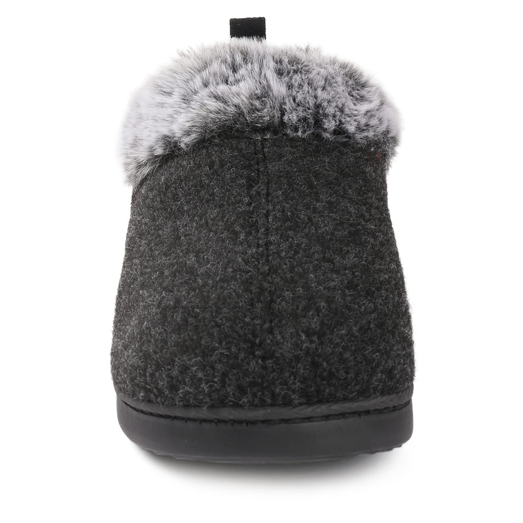 [Fuzzy Plush Household Shoes] Fuzzy Fleece Liner Cozy Plush Household Shoes - Memory Foam Slip-on Shoes for Women