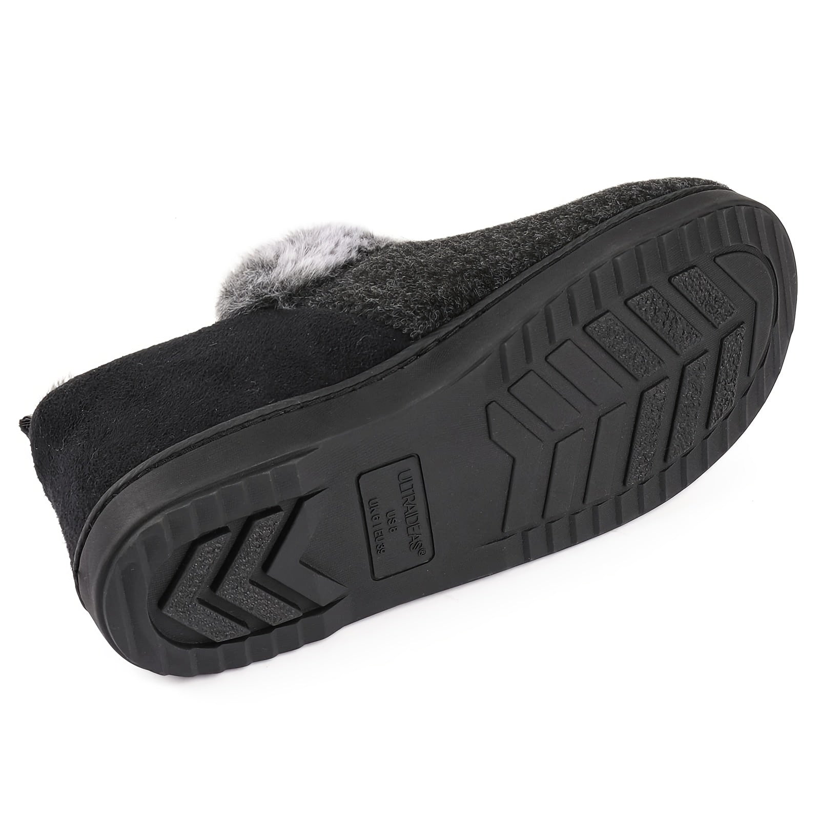 [Fuzzy Plush Household Shoes] Fuzzy Fleece Liner Cozy Plush Household Shoes - Memory Foam Slip-on Shoes for Women