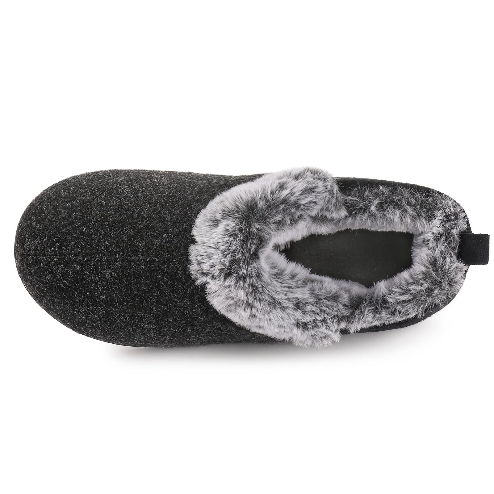 [Fuzzy Plush Household Shoes] Fuzzy Fleece Liner Cozy Plush Household Shoes - Memory Foam Slip-on Shoes for Women