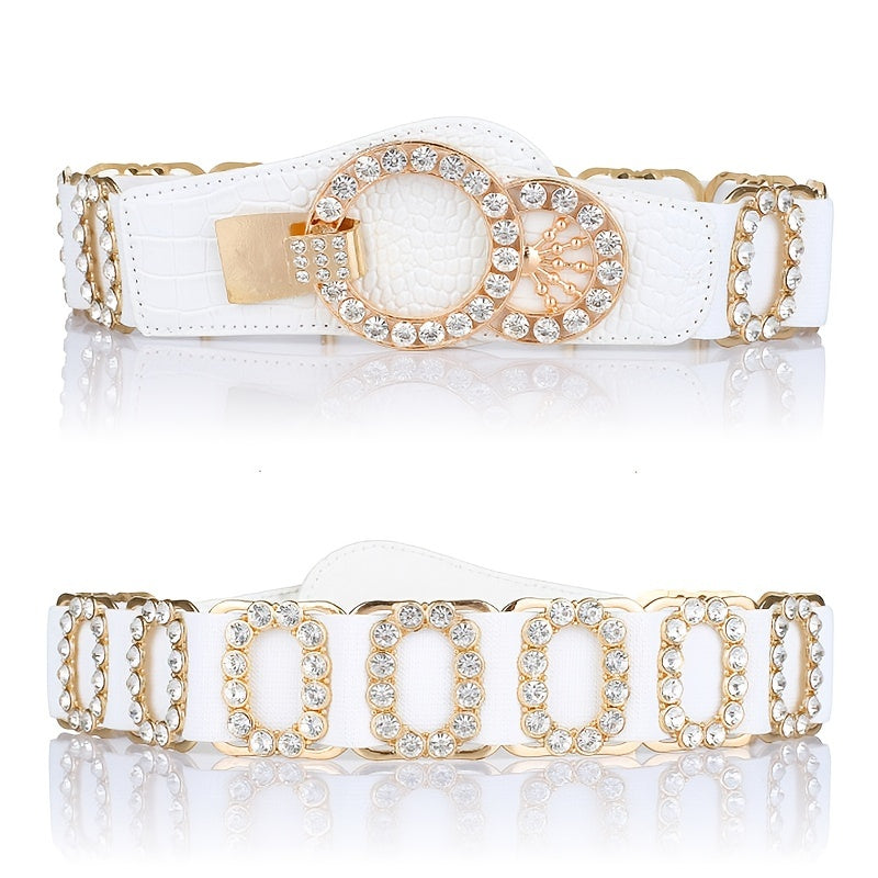 Women's Waist Belt Stretch Belt Women's Loose Elastic Belt Rhinestone Belt For Women