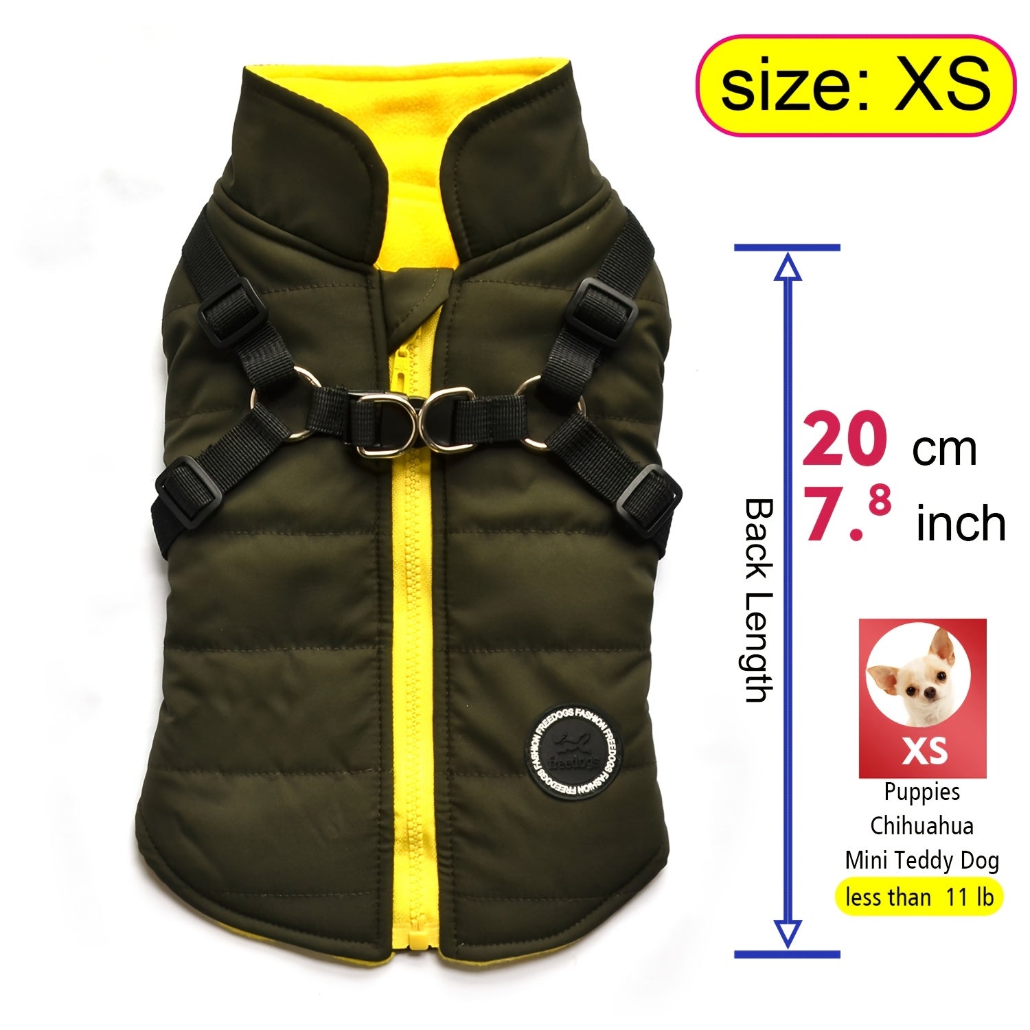 Warm Padded Dog Vest with Harness for Small and Medium Dogs - Red Coat for Extra Comfort and Security Christmas Gift