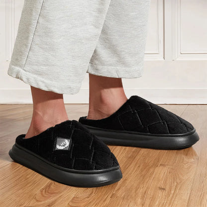 Fur Home Slippers for men EVA Platform Bedroom Memory Foam Comfy Warm Soft Living Room Shoes High Quality Indoor House Shoes