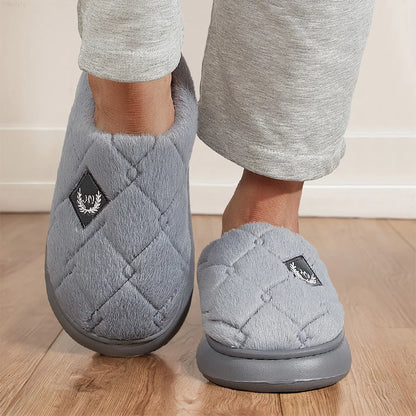 Fur Home Slippers for men EVA Platform Bedroom Memory Foam Comfy Warm Soft Living Room Shoes High Quality Indoor House Shoes