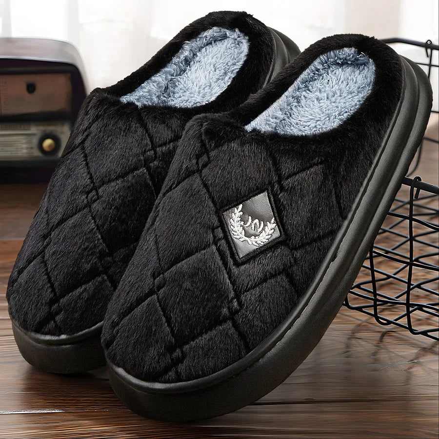 Fur Home Slippers for men EVA Platform Bedroom Memory Foam Comfy Warm Soft Living Room Shoes High Quality Indoor House Shoes