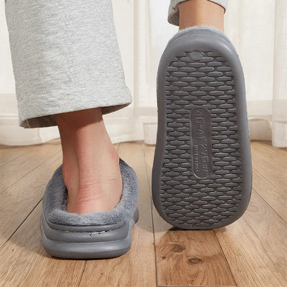 Fur Home Slippers for men EVA Platform Bedroom Memory Foam Comfy Warm Soft Living Room Shoes High Quality Indoor House Shoes