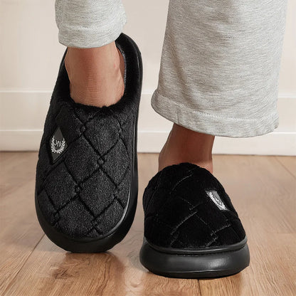 Fur Home Slippers for men EVA Platform Bedroom Memory Foam Comfy Warm Soft Living Room Shoes High Quality Indoor House Shoes