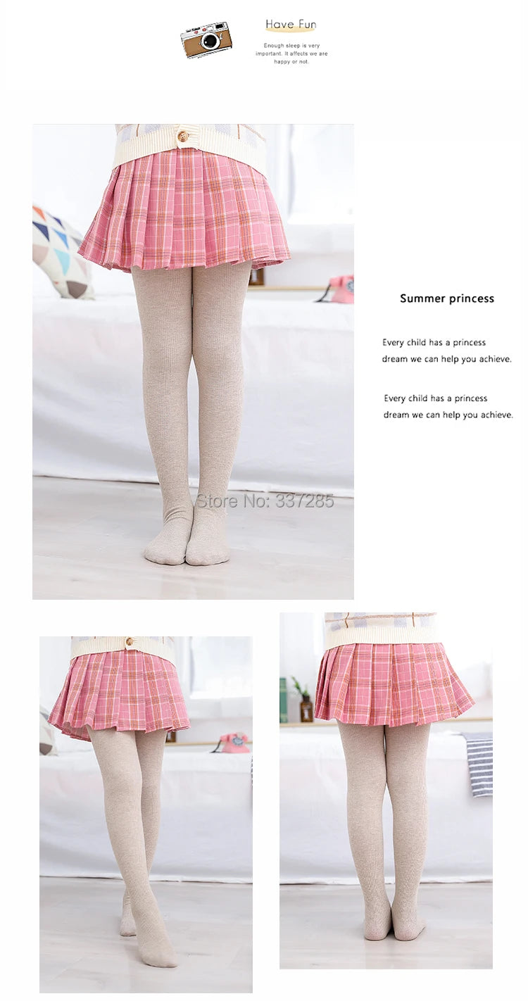 winter baby girls warmer tights cotton kids toddler non-slip sole pantyhose spring autumn striped tight for fashion infant child