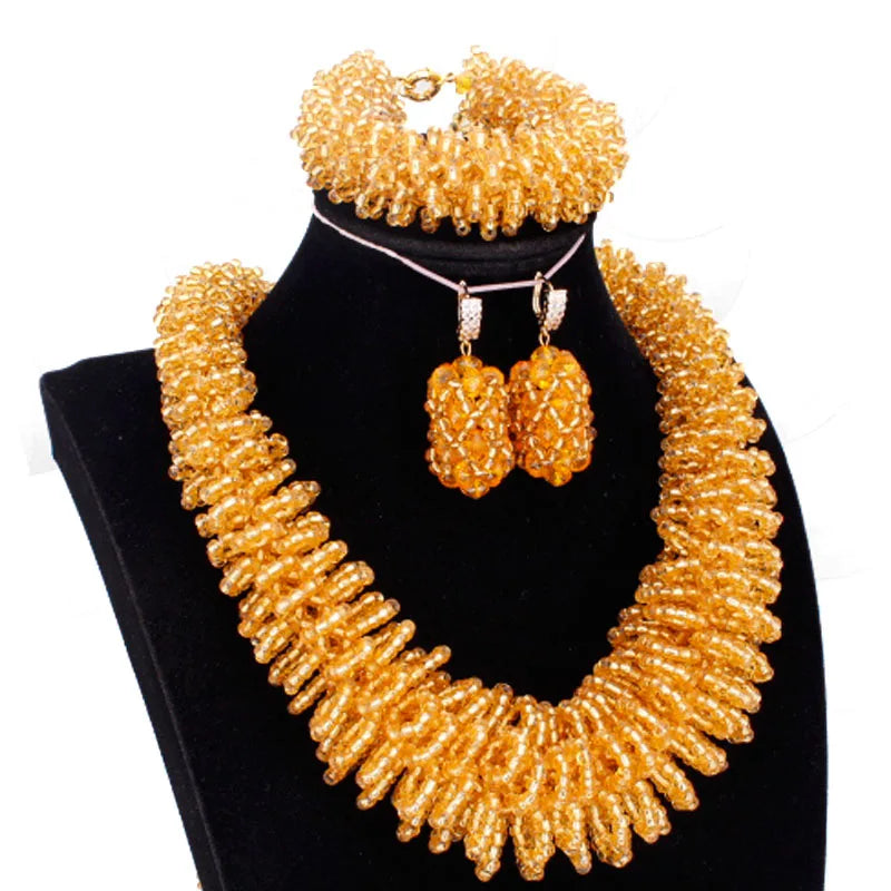 Dudo Jewelry White Jewelry Sets Crystal Celebrity Necklace Set of Brand Custom Colors Jewellery Set African