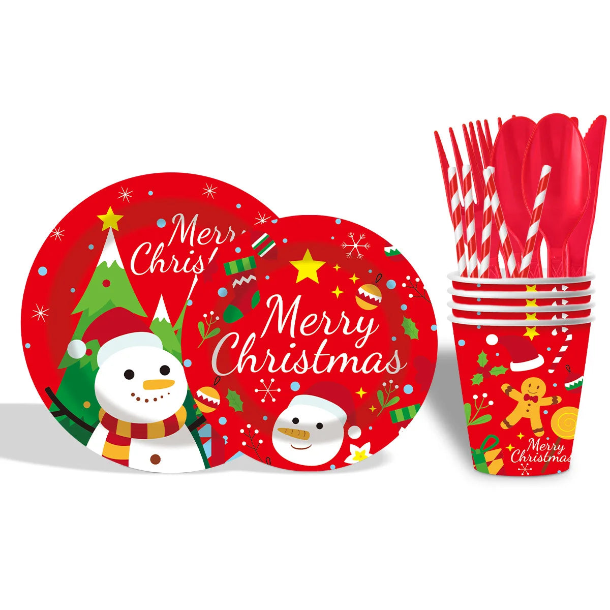 Snowman Plates and Napkins  Bridal Shower Party Decorations Disposable Dinnerware Set for Summer Christmas Party Supplies