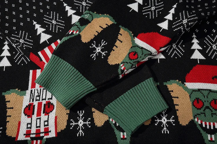 2023 Ugly Christmas Sweater For gift Santa Elf Funny Pullover Womens Mens Jerseys Loose Sweaters Tops Autumn Winter Clothing Top