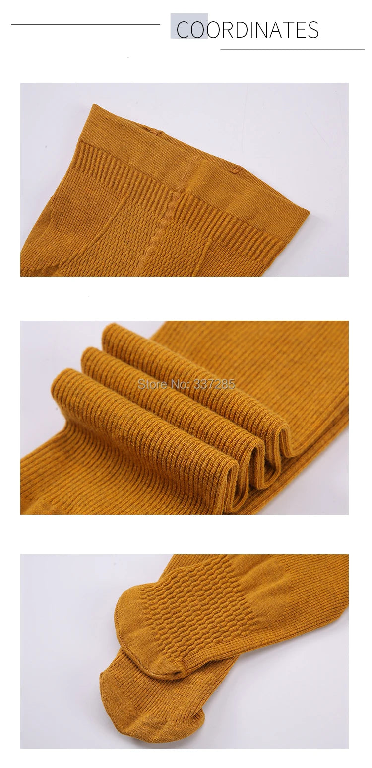 winter baby girls warmer tights cotton kids toddler non-slip sole pantyhose spring autumn striped tight for fashion infant child