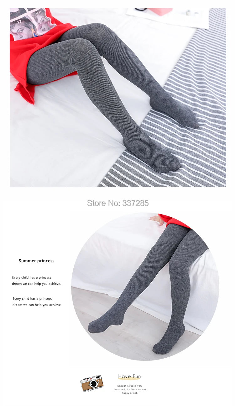 winter baby girls warmer tights cotton kids toddler non-slip sole pantyhose spring autumn striped tight for fashion infant child