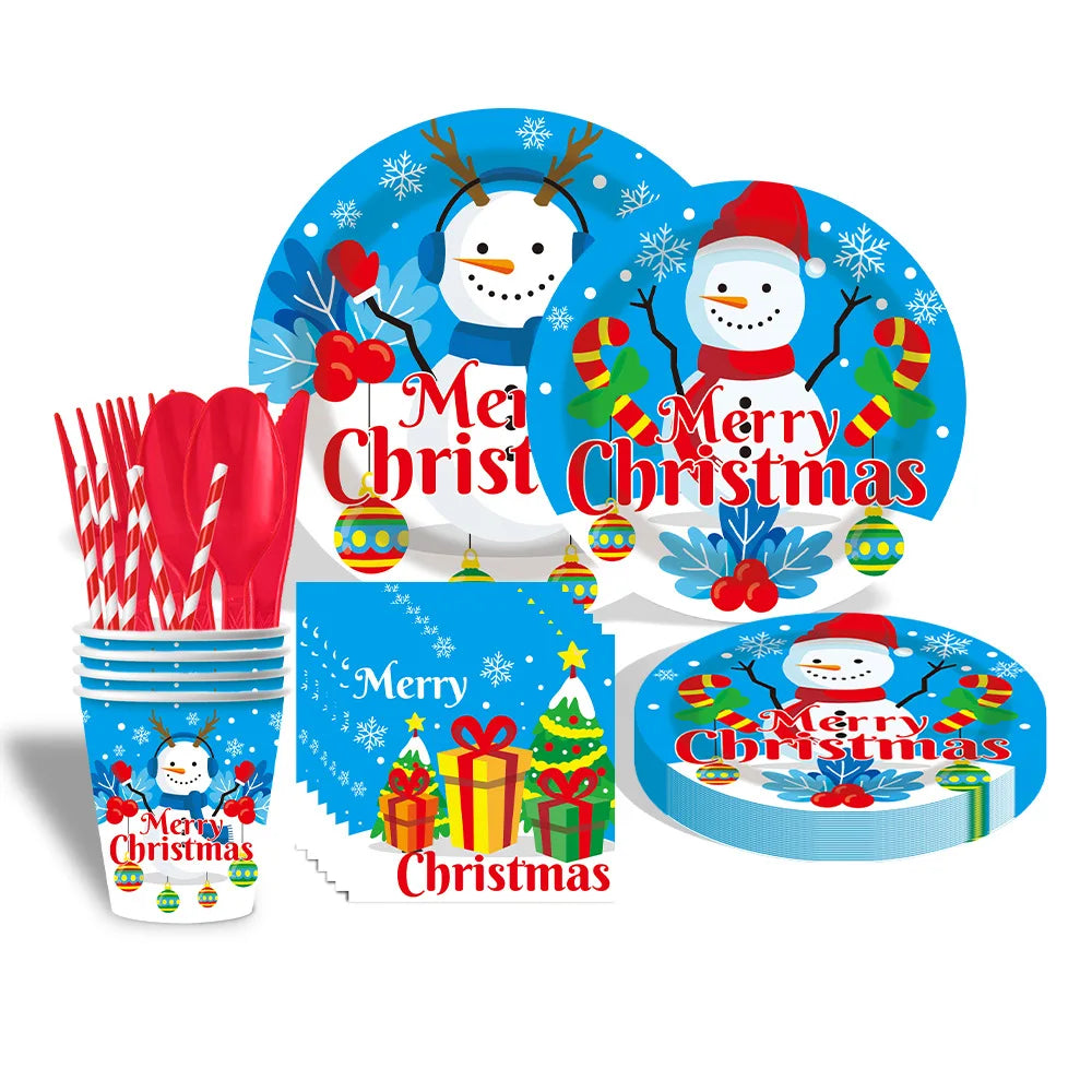 Snowman  Plates and Napkins  Bridal Shower Party Decorations Disposable Dinnerware Set for  Christmas Party Supplies