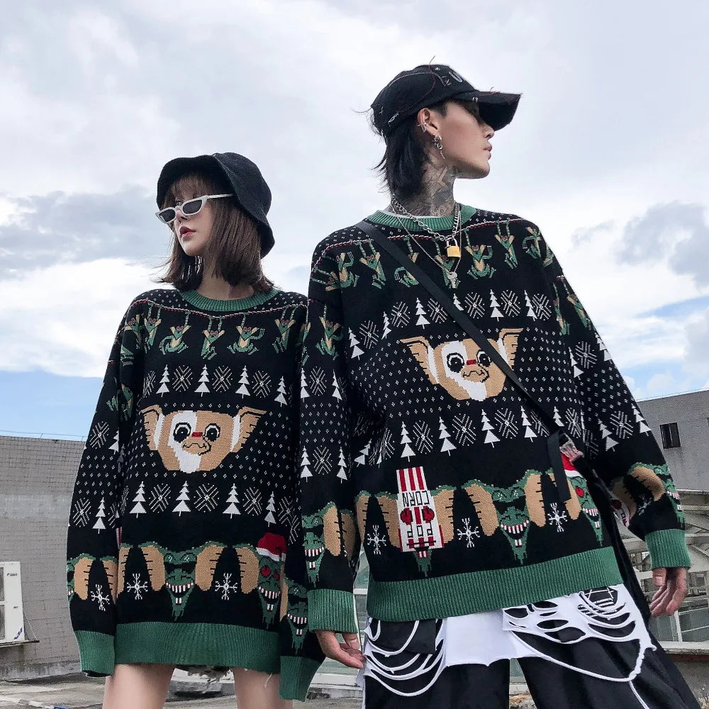 2023 Ugly Christmas Sweater For gift Santa Elf Funny Pullover Womens Mens Jerseys Loose Sweaters Tops Autumn Winter Clothing Top