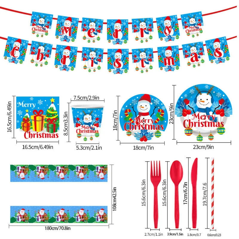 Snowman  Plates and Napkins  Bridal Shower Party Decorations Disposable Dinnerware Set for  Christmas Party Supplies