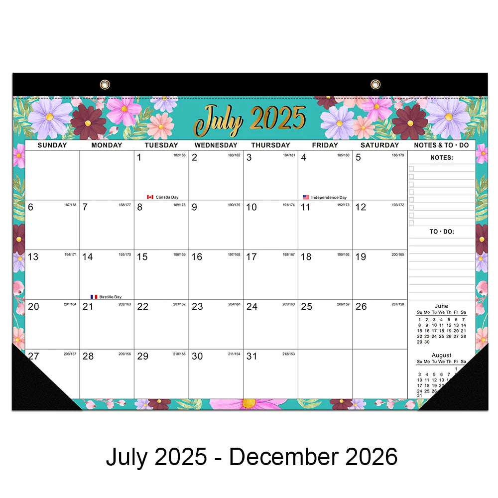 Newest 2026 Calendar 18-month From 2025 July To 2026 December Daily Weekly Monthly Planner Agenda Organizer Home Wall Calendar