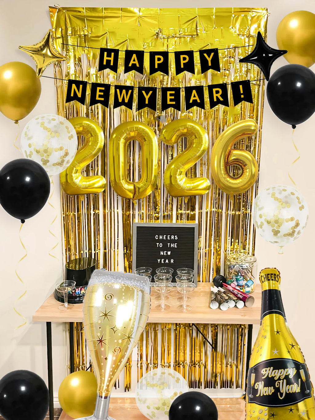 36PCS/Set 2026 New Year's Eve party balloon decorations, suitable for 2026 New Year's party, New Year's party decorations