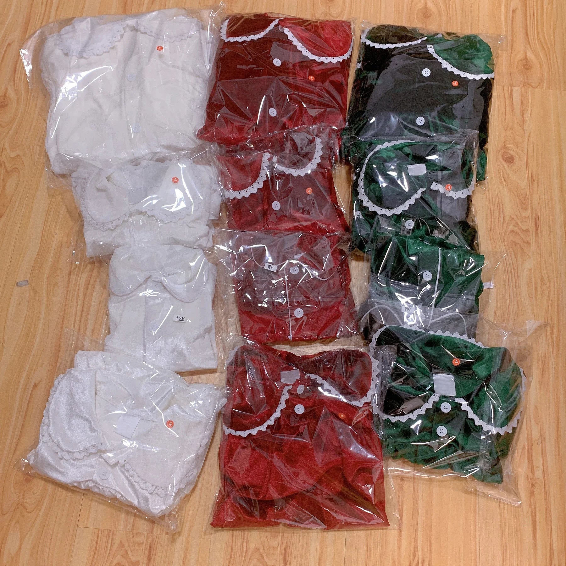 2025 winter family christmas matching outfits loungewear kids girls boys red velvet pyjamas fille cream white pjs set sleepwear