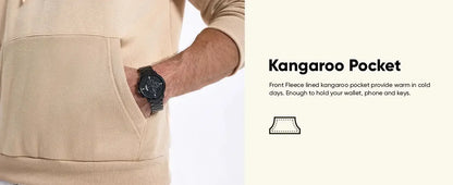 Men's vintage patterned hooded sweatshirt long sleeves drawstring hood sporty autumn pullover