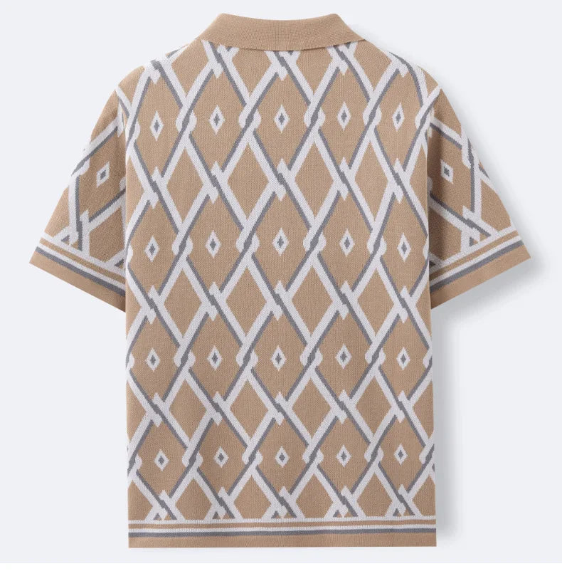 Men's Luxury Polo Shirt | High Quality Three-dimensional Tailoring Slim Temperament Men's Knit Shirt, Business Casual T-shirt