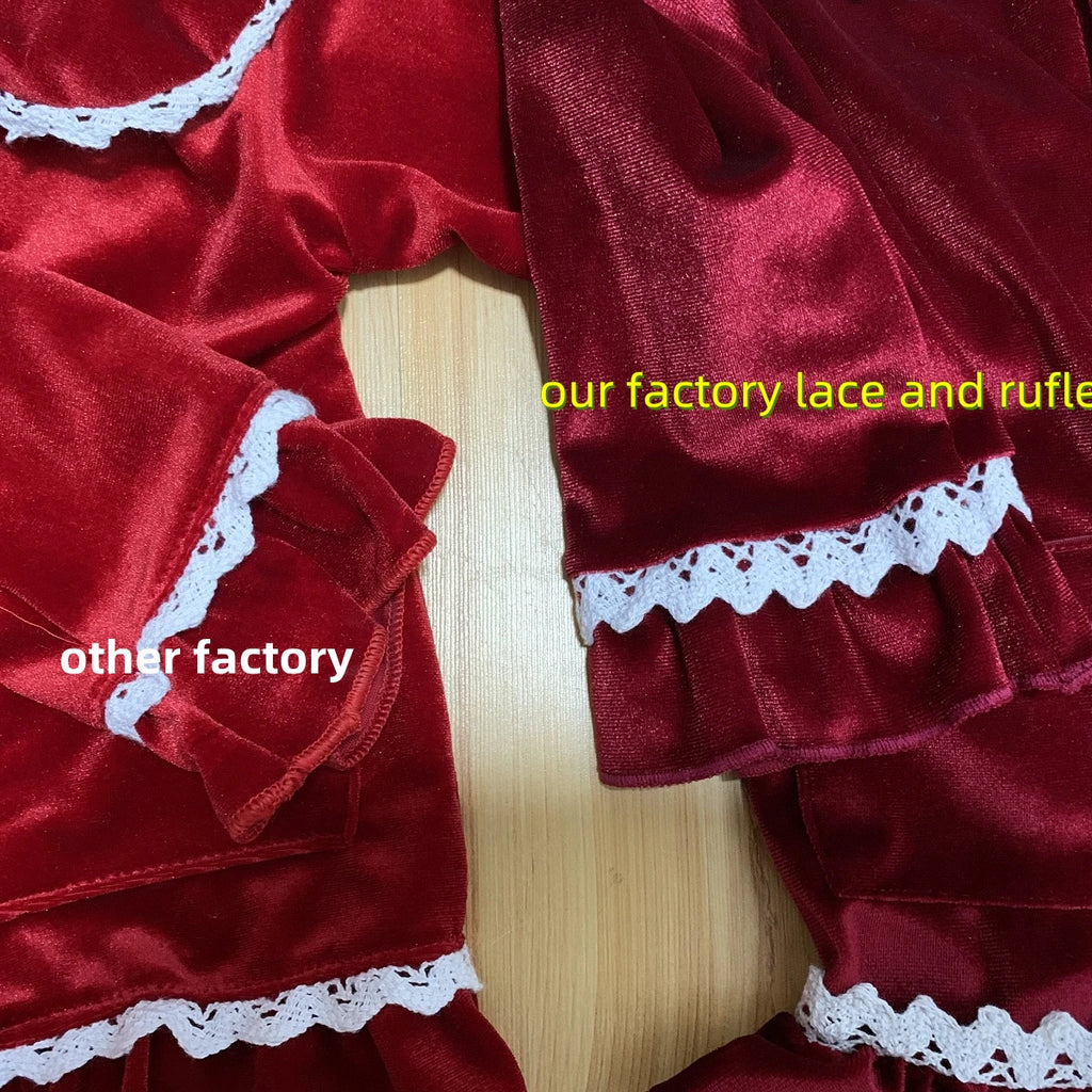 2025 winter family christmas matching outfits loungewear kids girls boys red velvet pyjamas fille cream white pjs set sleepwear