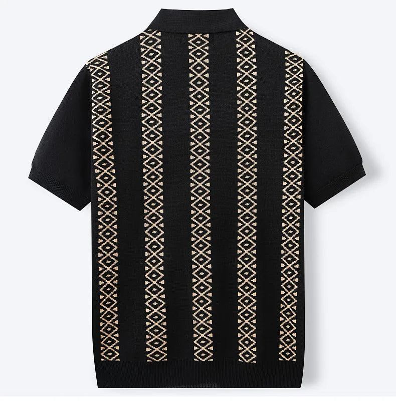 Men's Luxury Polo Shirt | High Quality Three-dimensional Tailoring Slim Temperament Men's Knit Shirt, Business Casual T-shirt