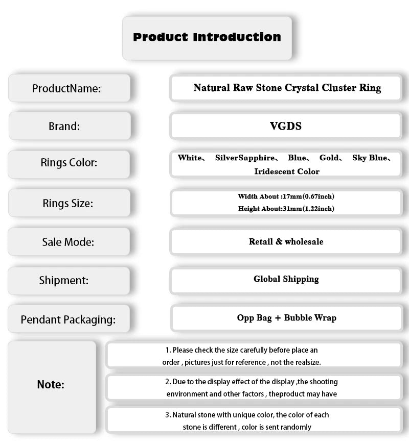 2025 Adjustable Natural Crystal Raw Cluster Ring Colorful Healing Crystal Jewelry Unisex Crystal Wristband Mindfulness Accessory