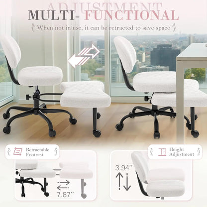 Furmax Ergonomic Criss Cross Legged Office Chair with Wheels, 360°Swivel Adjustable Height Kneeling Desk Chair with Footrest