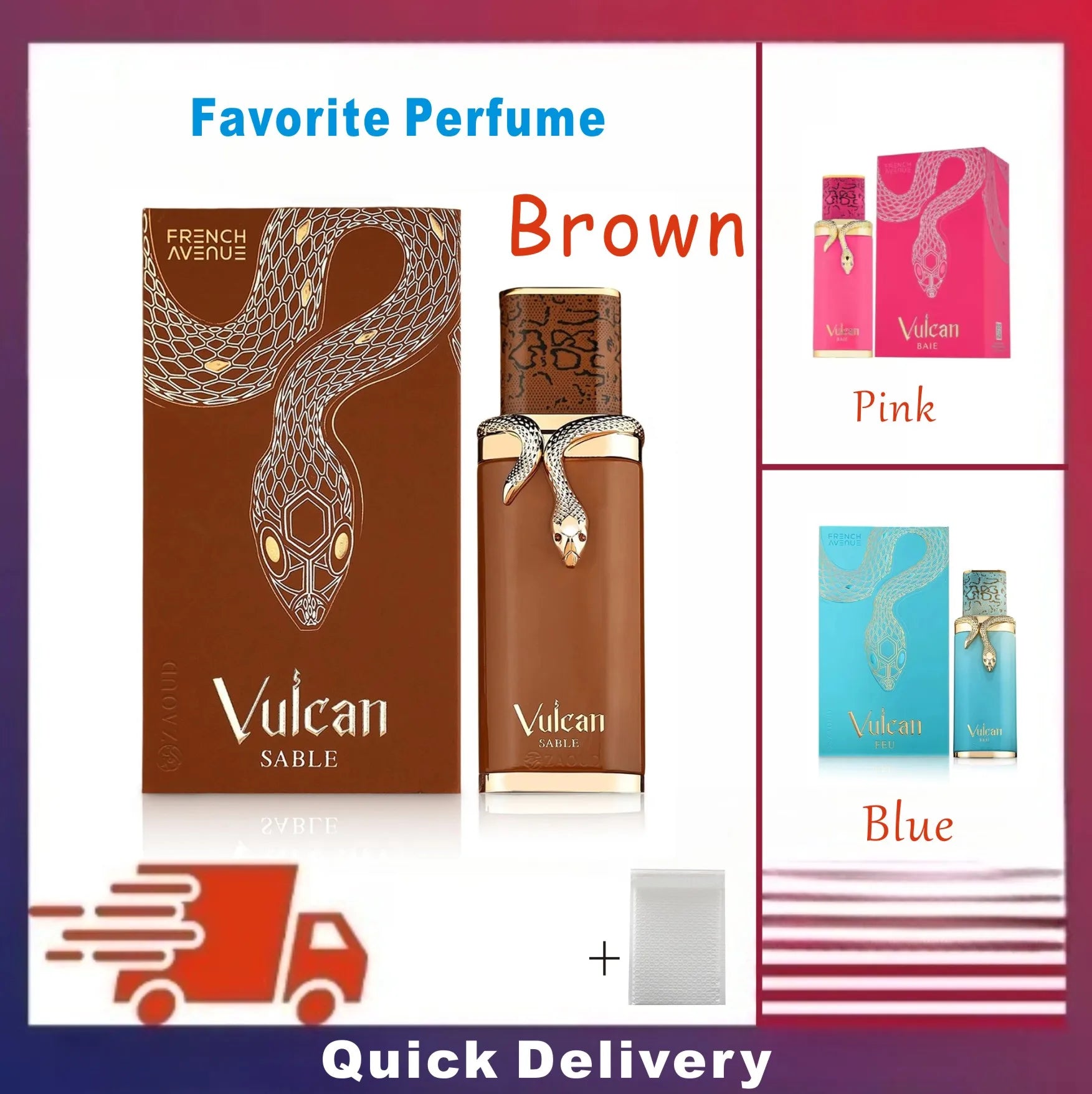 French Avenue Vulcan Collection Perfume Unisex Long Lasting Vanilla Cologne Alcohol-Free Christmas Gift 100ml
