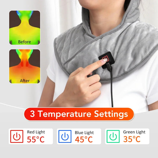 Electric Heating Shoulder Neck Pad Winter Soft Hot Compress Back Shawl Thermal Mat USB Heated Back Wrap Office Warmer Blanket