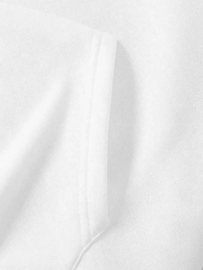 Men's vintage patterned hooded sweatshirt long sleeves drawstring hood sporty autumn pullover