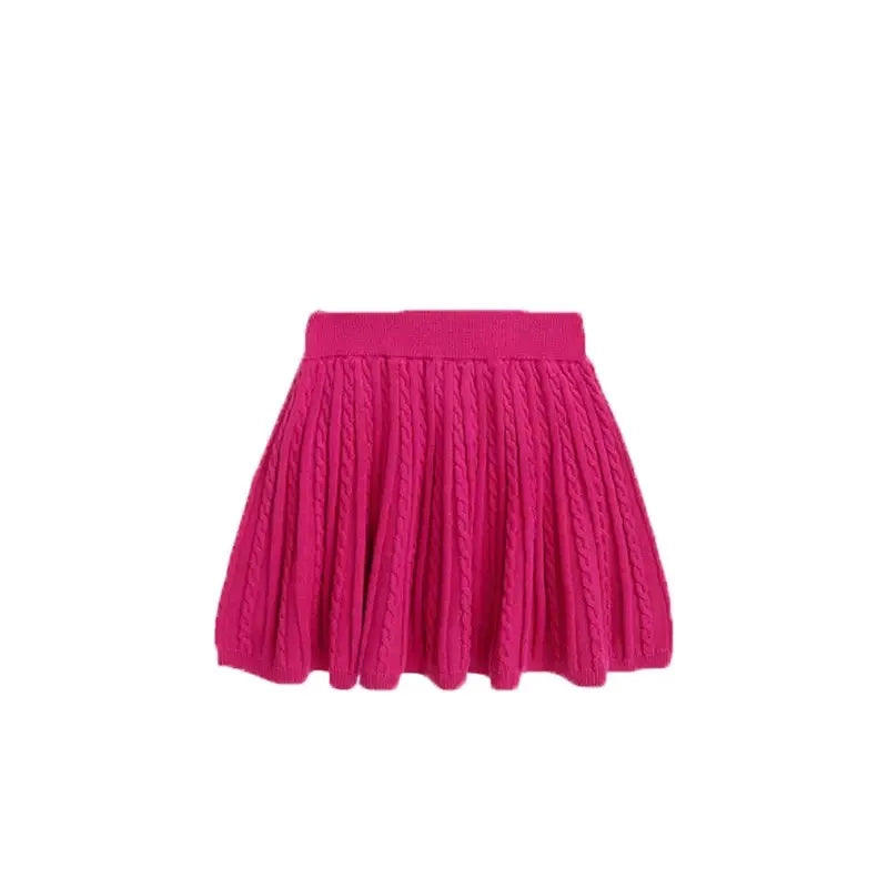 2025 New Winter Brand Clothing Set Girls Knitted Cardigan+Skirt Kid Sweater Parent-child clothing