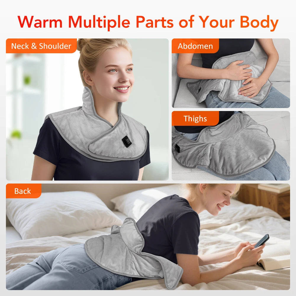 Electric Heating Shoulder Neck Pad Winter Soft Hot Compress Back Shawl Thermal Mat USB Heated Back Wrap Office Warmer Blanket