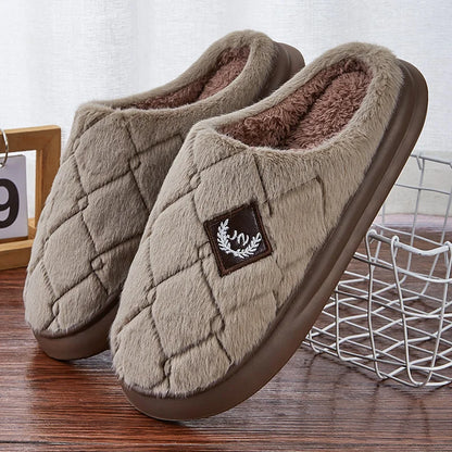 Fur Home Slippers for men EVA Platform Bedroom Memory Foam Comfy Warm Soft Living Room Shoes High Quality Indoor House Shoes